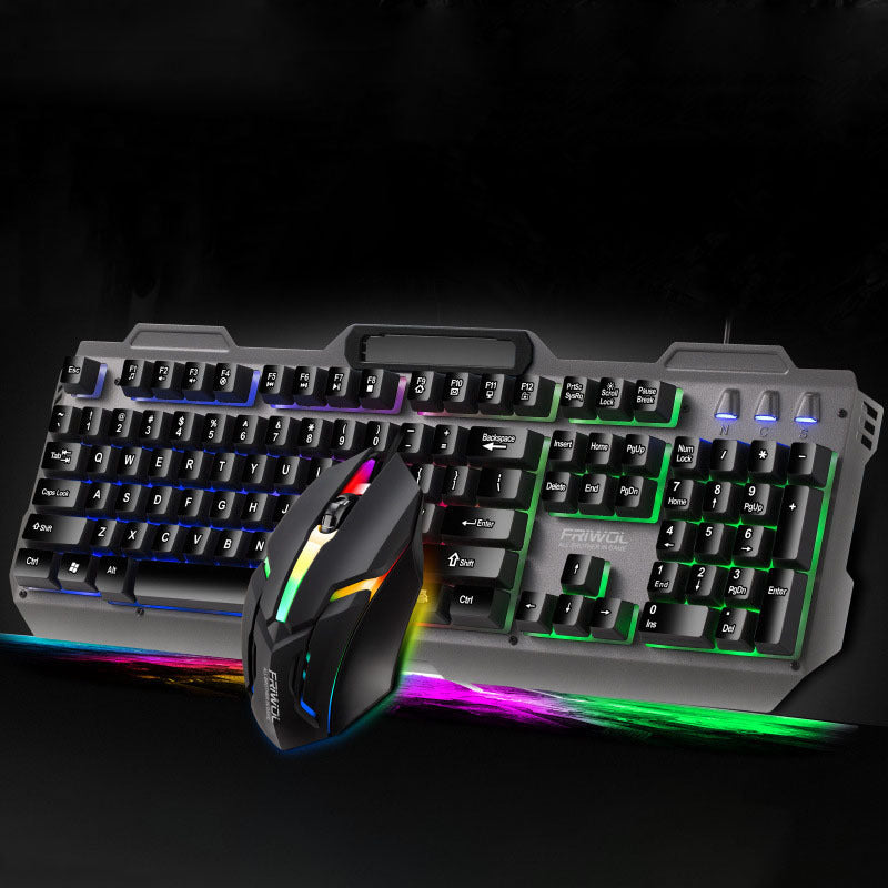 Freunde Wolf KT600 Gaming Tastatur Und Maus Set Manipulator Fühlen Büro Computer Metall Gaming Wired Tastatur USB