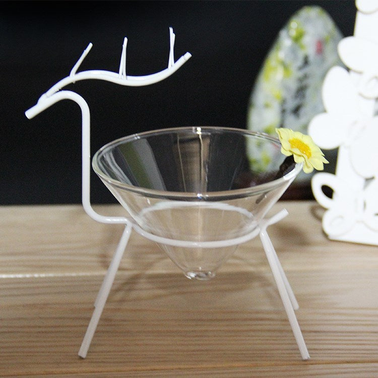 Christmas deer Italian cuisine tableware creative hotel clubhouse transparent glass molecular cuisine foodie