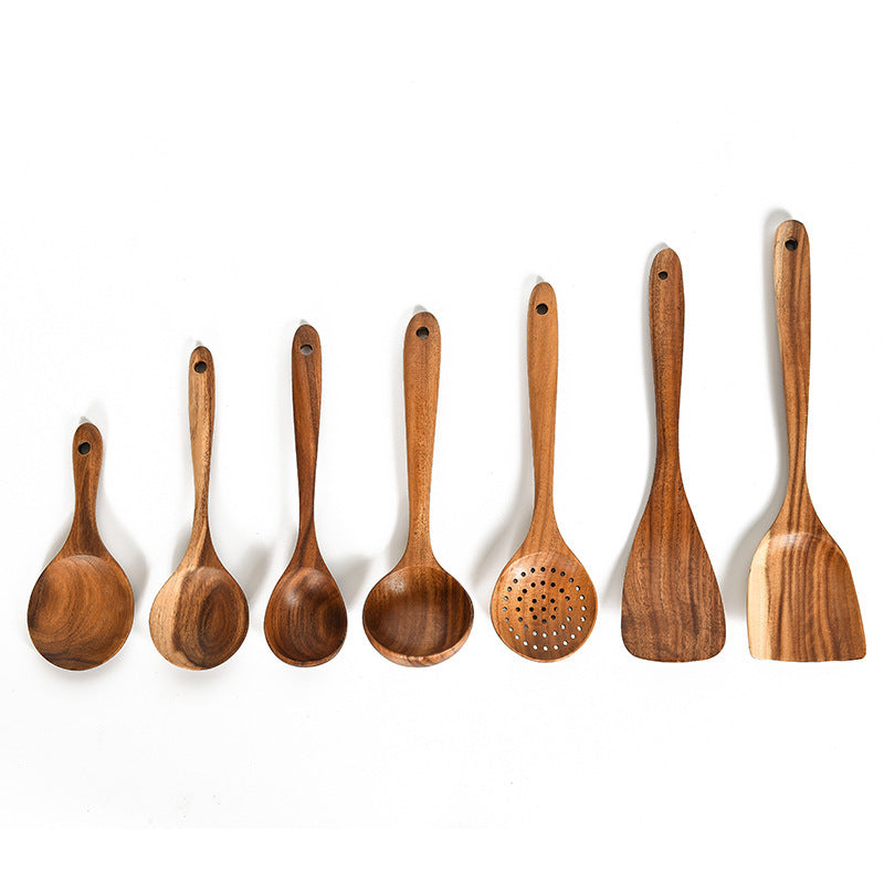 Teak Natürliche Holz Geschirr Löffel Schöpfkelle Turner Reis Sieb Suppe Skimmer Kochen Werkzeug Sets Löffel Scoop Küche Werkzeuge Gadgets