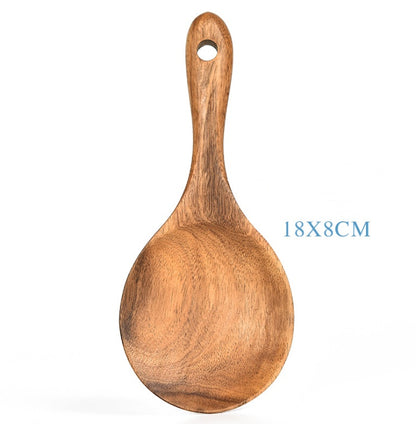 Teak Natürliche Holz Geschirr Löffel Schöpfkelle Turner Reis Sieb Suppe Skimmer Kochen Werkzeug Sets Löffel Scoop Küche Werkzeuge Gadgets