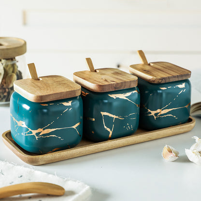 Nordic Gold Marmor Jar Set