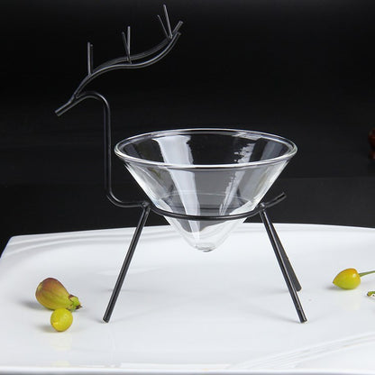 Christmas deer Italian cuisine tableware creative hotel clubhouse transparent glass molecular cuisine foodie