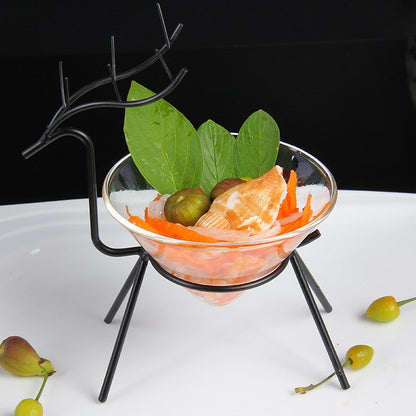 Christmas deer Italian cuisine tableware creative hotel clubhouse transparent glass molecular cuisine foodie