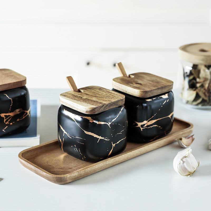 Nordic Gold Marmor Jar Set