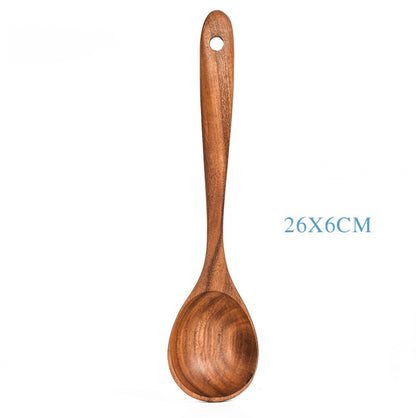 Teak Natürliche Holz Geschirr Löffel Schöpfkelle Turner Reis Sieb Suppe Skimmer Kochen Werkzeug Sets Löffel Scoop Küche Werkzeuge Gadgets