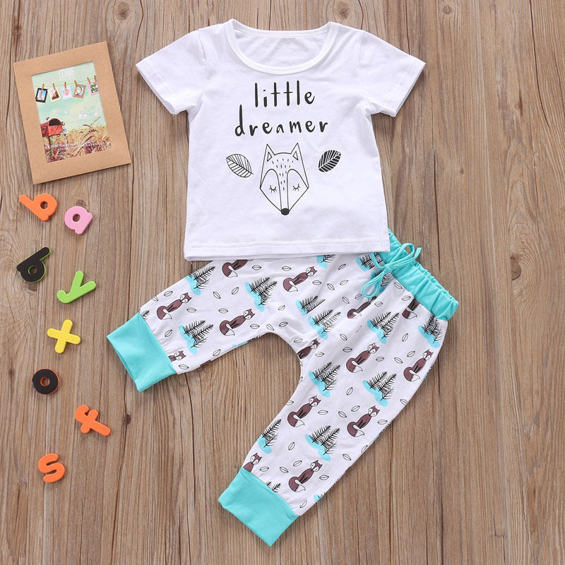 Neugeborenen Baby Kleidung Set T-shirt Tops Hosen Kleine Jungen und Mädchen Outfits