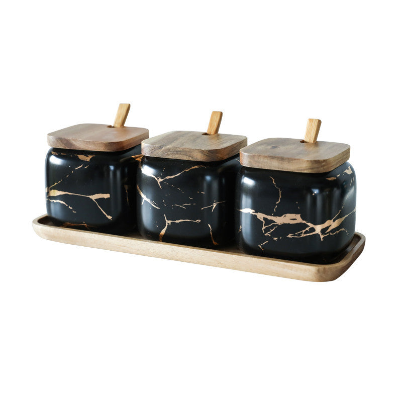 Nordic Gold Marmor Jar Set