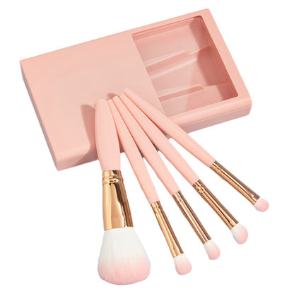 5 PCs Make-up Pinsel mit Spiegel Reise-Set